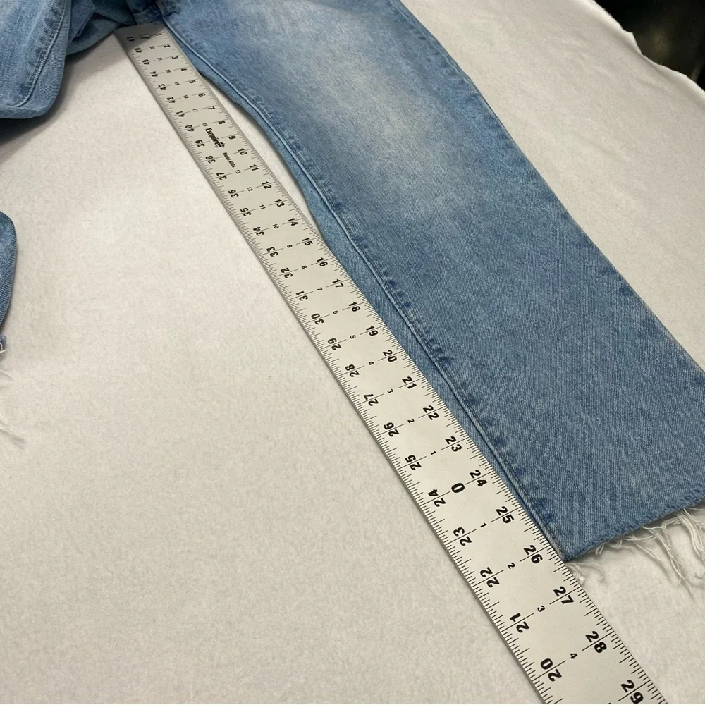 Lucky Brand High Rise Mom Jean Drew Frayed Hem Ankle Size 8/29 #1521 - Picture 11 of 12